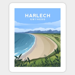 Harlech Beach, Gwynedd North Wales Sticker